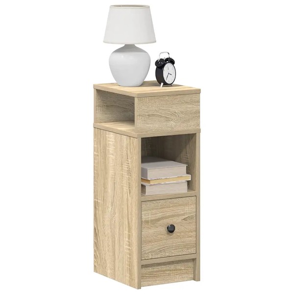 Nachttisch 2Er Set Mit Schublade Sonoma Eiche 25X31X66 Cm-image