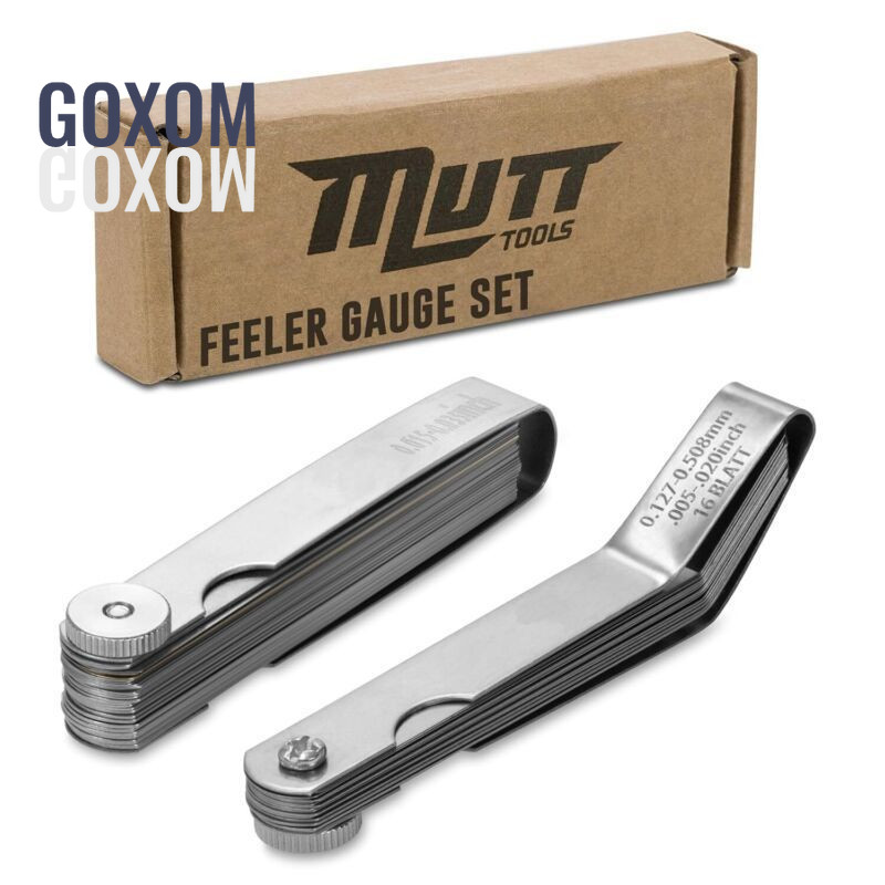 2Pc Straight & Angled Feeler Gauge Set - Inch & Metric for Valves, Filler Gauge 