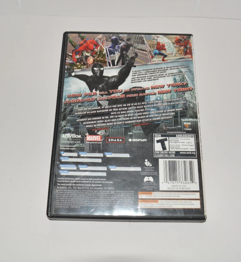 Spider-Man: Web of Shadows PC (2008) - RARE CIB - Used - Tested Works - Image 2 of 4