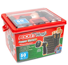 Pocket Hose Copper Bullet With Thumb Spray Nozzle