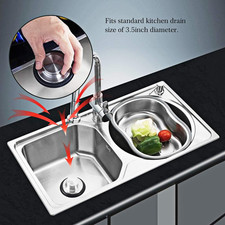 2 PCS Stainless Steel Kitchen Sink Stopper, Large Wide Rim 3.38" Diameter - G...