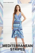 Tommy Hilfiger Summertime Blue and White Striped Cotton Blend Wrap Dress.