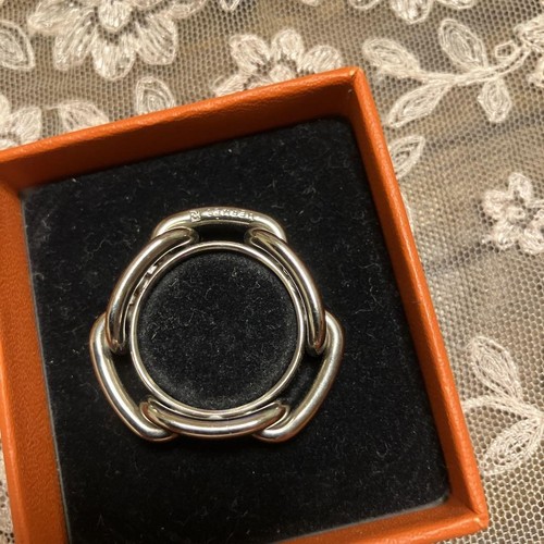 Anillo Bufanda HERMES Chaîne d’Ancre Tono Plata con Caja - Imagen 5 de 7