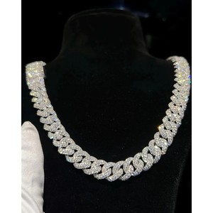 Authentic Men’s Cuban Chain Necklace With Moissanite – 18K Gold Plated