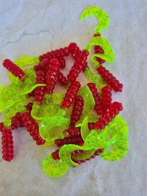 100 pack 2'' HG29  Kentucky lake killer  Hot Grub Twister Tails Crappie Walleye