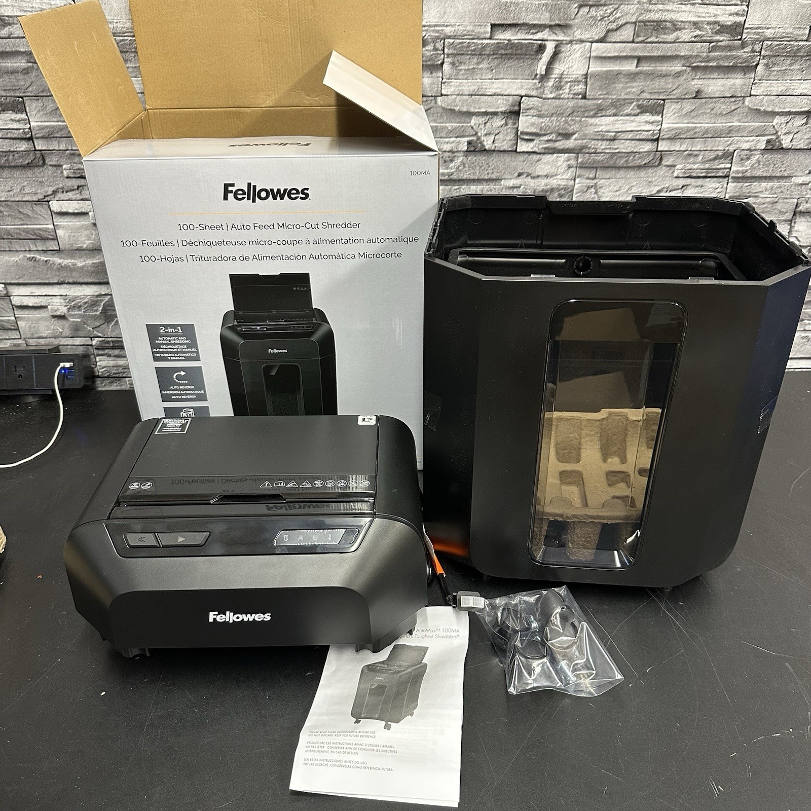 Fellowes AutoMax 100MA 100-Sheet Micro-Cut Shredder (4704001) 4704001FEL