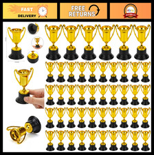 50 Pack Mini Gold Trophies - Plastic Award Cups for Kids, Party Favors, Sports,