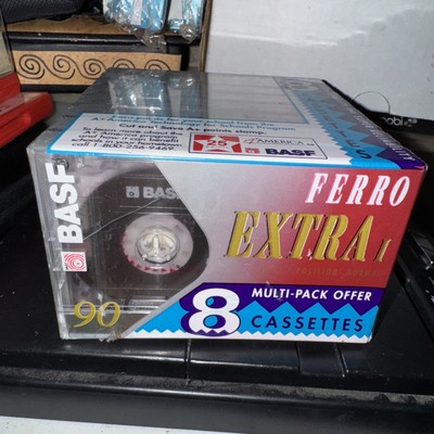 BASF Ferro Extra I 90 Minute Blank Audio Cassette Tape 8 Pack  New SEALED