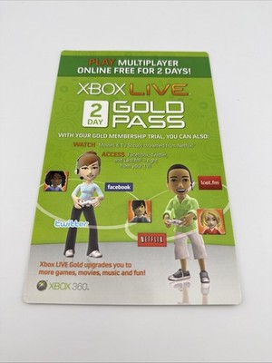 Microsoft - Xbox Live 2 Day GOLD Membership Card US & 48 Hour Free Trial New 
