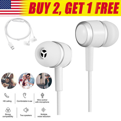 Type-C in Ear Headphone USB C Earbuds Earphones W/Mic For Samsung S22 Galaxy