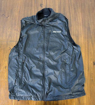 Marmot Black Full Zip Windbreaker Vest Size XL