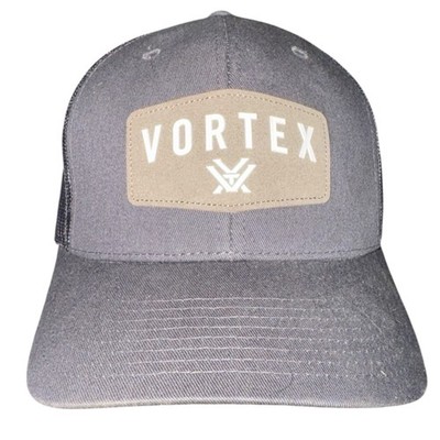Vortex Optics Hat Snap Back/Trucker Mesh Hat - Gray, Beige & White