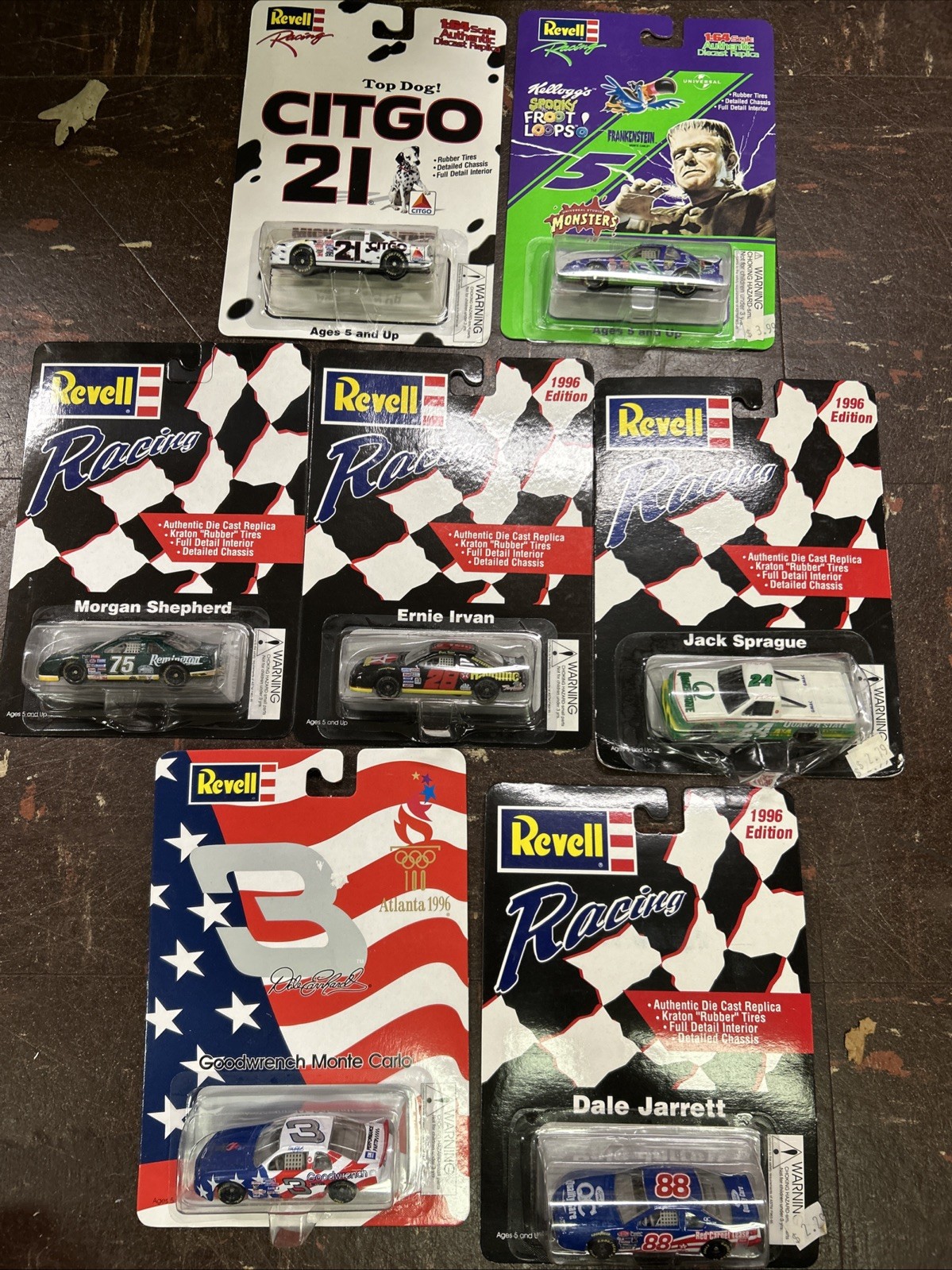 NEW Lot of 7 NASCAR 1:64 Diecast Cars 1996 1997 Edition Revell Irvan Jarrett