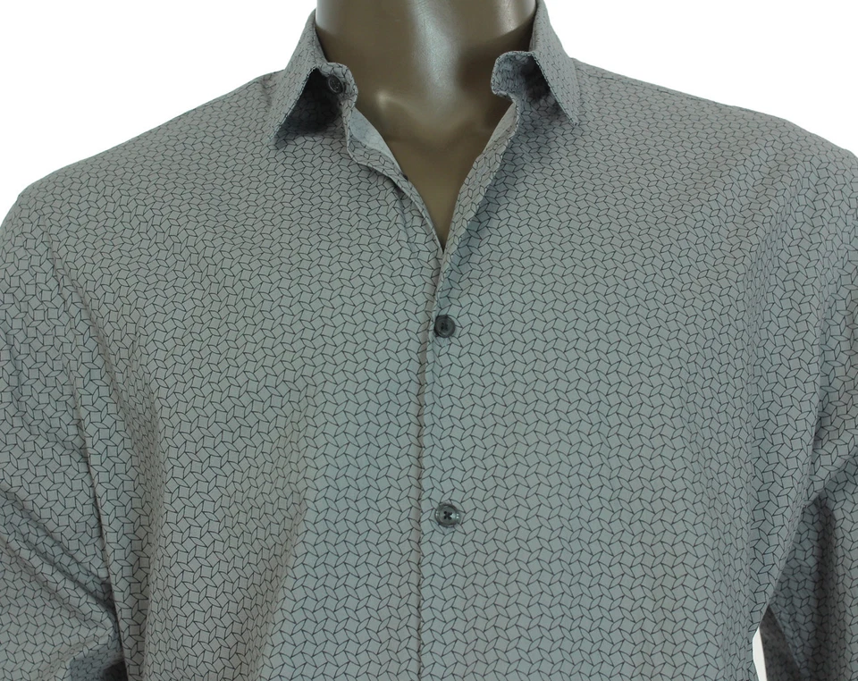 CAMISA MANGA LARGA ALFANI SLIM FIT PARA HOMBRE ESTAMPADO CRISTAL MANGO M Foto 2 de 3