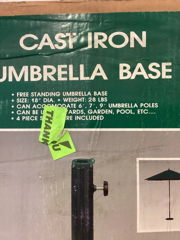NUEVO Base/Soporte Paraguas de Hierro Fundido Verde Caldor 18” De Colección Foto 3 de 4