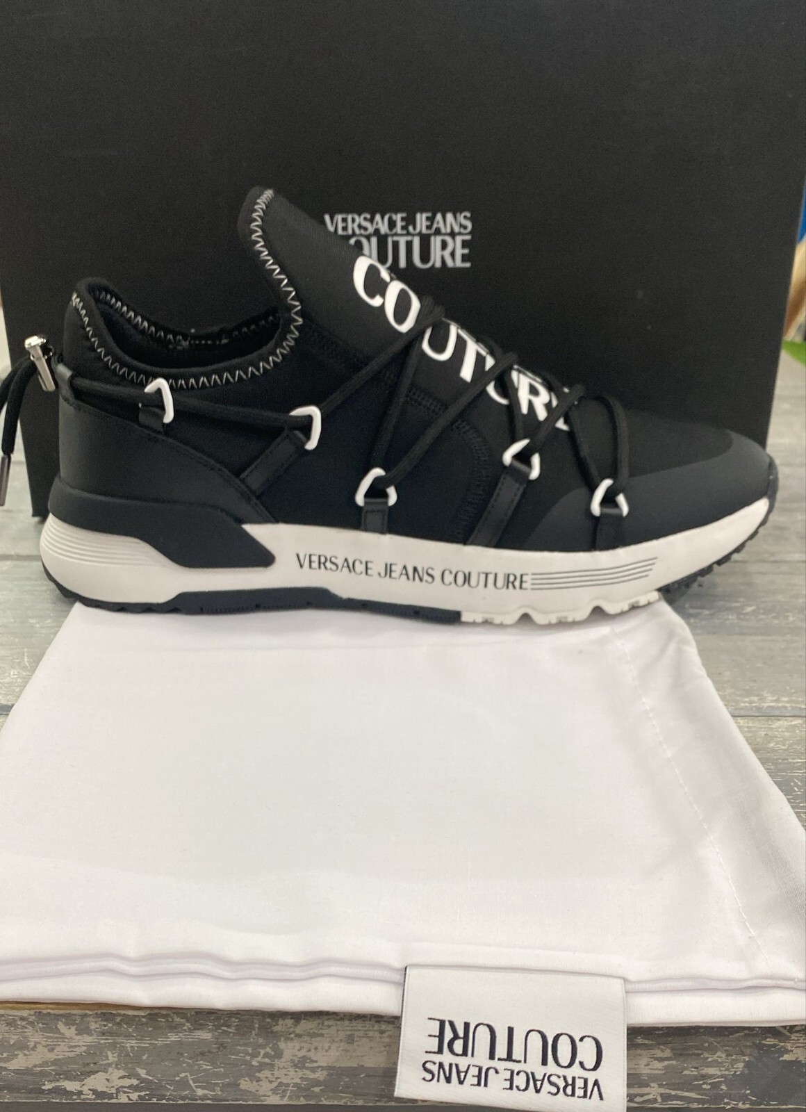 Versace Jeans Couture Mens Black Shoes EU 42 VJU3 27 cm Insole