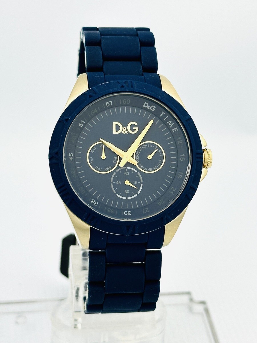 Dolce & Gabbana D&G DW0779 CHAMONIX Gold Blue Dial Blue Stainless