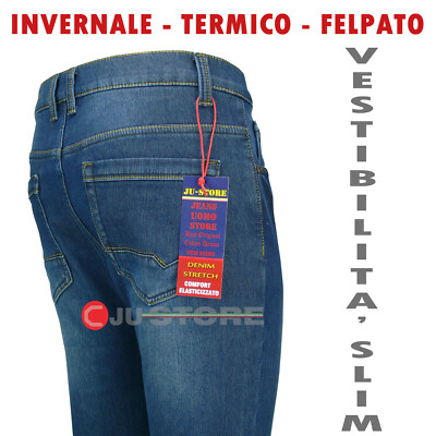 jeans felpato