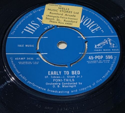PONI-TAILS - EARLY TO BED VINYLE 7" (EX) - Photo 1/4