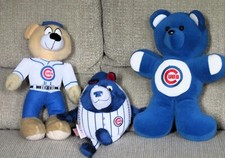  3 Chicago Cubs Plush Teddy Bear Lot 