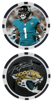 TRAVIS ETIENNE JR. - JACKSONVILLE JAGUARS - POKER CHIP -  ***SIGNED/AUTO***