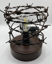 Rustic Ranch Country SCENTSY Diffuser Lamp Bronze Metal Barbed Wire *No Glass*