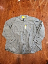 Carhartt Men's Loose Fit Midweight Chambray Long-Sleeve Shirt, Denim Blue 2XL