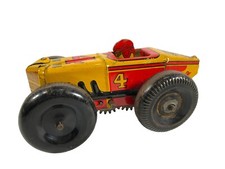 Vintage Marx 4 Tin Wind Up Indy Car Toy  