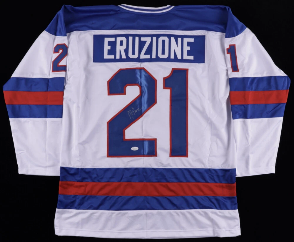 Mike Eruzione Autographed Signed Team Usa Miracle On Ice Jersey (JSA COA)  Team Captain