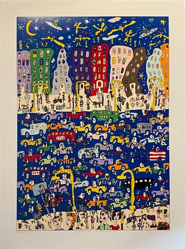JAMES RIZZI, original Lithografie "MIDNIGHT IN MANHATTAN", 1978, handsigniert - Bild 7 von 8