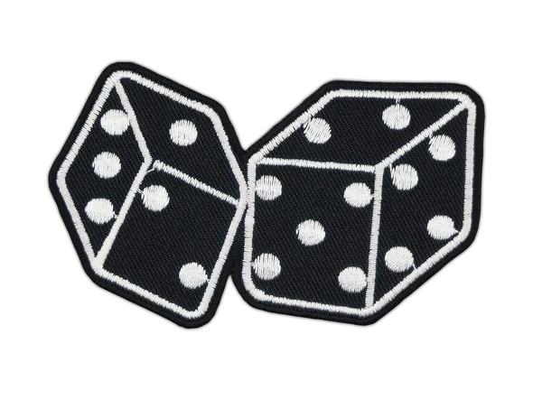 Ad15★WüRfel Schwarz AufnäHer AufbüGeln BüGelbild Applikation Patch 9,3 X 5,7 Cm-image