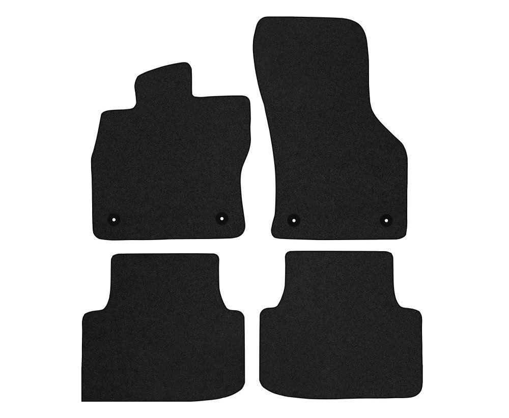 Tapis de sol en velours premium avec cuir blanc Skoda Octavia IV élégance confort