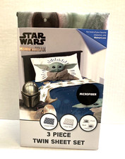 STAR WARS "THE MANDALORIAN" BABY YODA MICROFIBER 3-PIECE TWIN SHEET SET