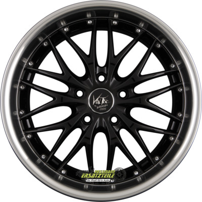 Barracuda Voltec T6 higloss black inox lip 9x19 ET35 - LK5/112 ML72.6 Felge Alu