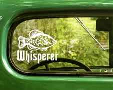 2 CRAPPIE WHISPERER FISHING DECALs Sticker For Car Window Bumper Laptop Rv