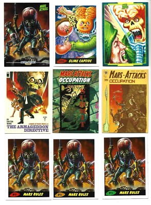 Mars Attacks occupation Backers promo pack of 9 cards all 3 P1 colors-gpk-plus..