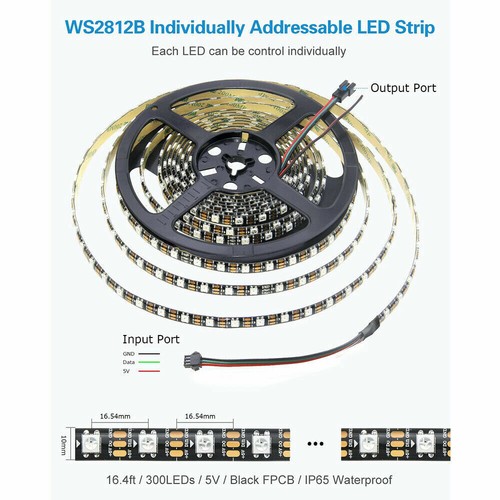 ARGB LED Streifen WS2812B WS2812 IC Adressierbarer Dream color DC 5V stripe 1-5M - Bild 3 von 15