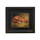 Fox's Meal Oil Painting Print Reproduction On Canvas In Black Solid Frame