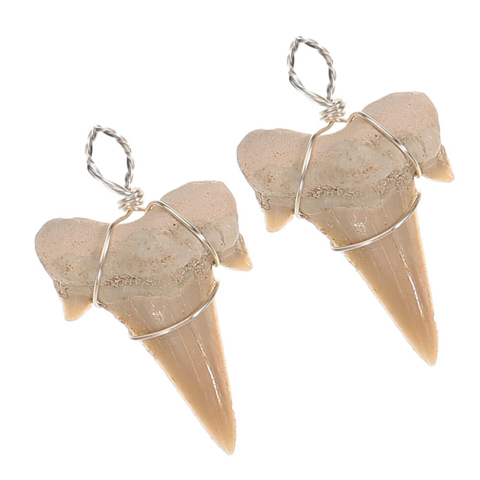 2 Pcs Haifischzahn-Anhänger Kind Mann Junge Schmuck Charms Kette - Bild 3 von 4