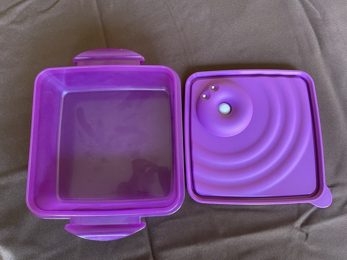 Tupperware 4040A-5 Cool Square Mini Cubes Containers 200 Ml/ 1 Cup Purple 