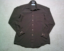 Vintage Sears Mens Store Button Shirt Mens 15.5 Small Brown 80s