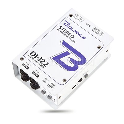 GAZ-J22 Professional Dual Channel Stereo 48V Phantom Power Supply Audio DI Box/ 