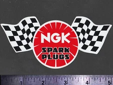NGK Spark Plugs - Flags - Original Vintage 1970's 80's Racing Decal/Sticker