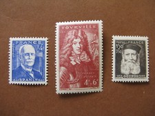 FRANCE neufs n° 599 à 601 (1944) CELEBRITES