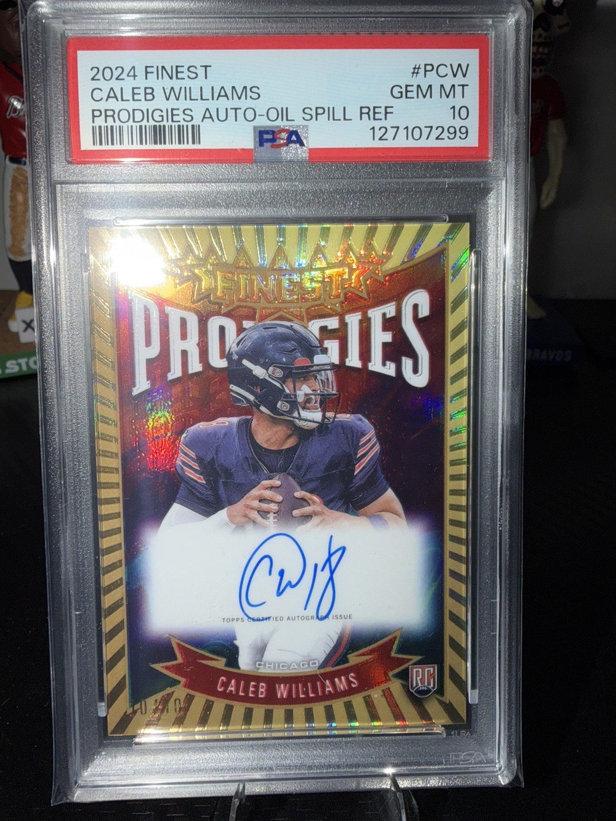 Caleb Williams Topps Finest Prodigies Autographs #PCW Oil Spill Refractor