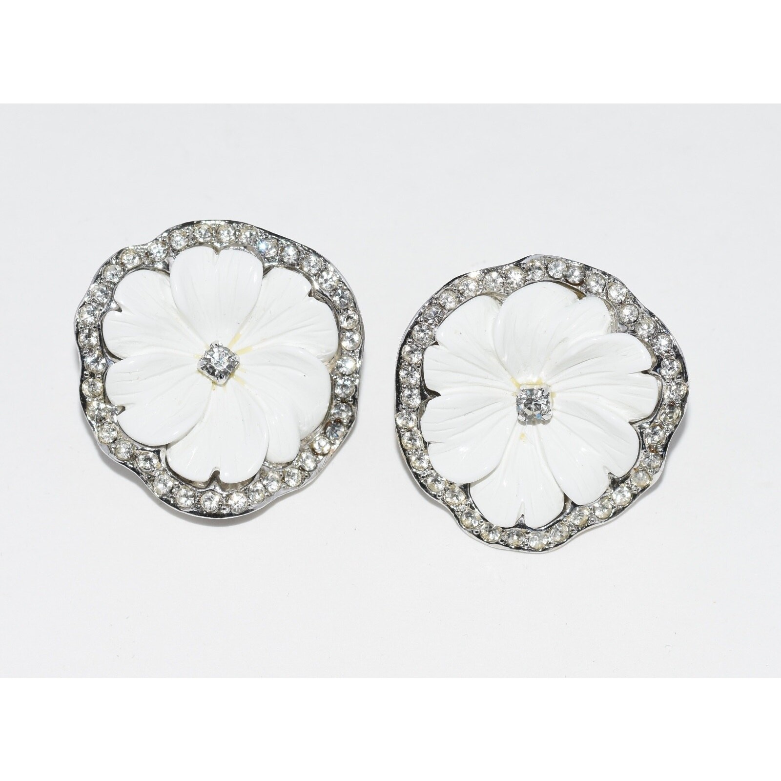KENNETH JAY LANE Vintage Flower and Rhinestones C… - image 1