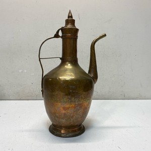 Brass Ewer Pitcher Brown Decorative Home Decor Spout Handle Lid Vessel