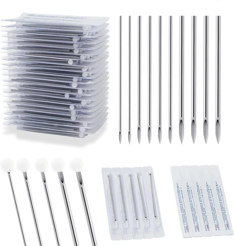 50 Pcs Professional Body Piercing Tool Kit Ear Nose Navel Nipple Needles Set - product listing photo