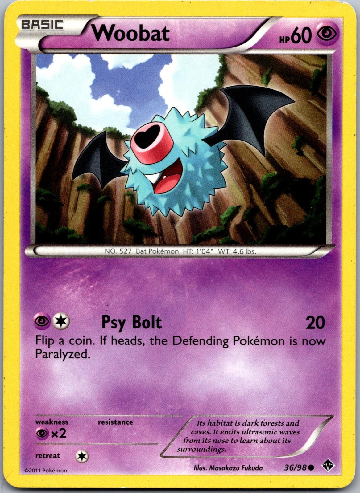 Woobat 36/98 Common Emerging Powers Pokemon Near Mint