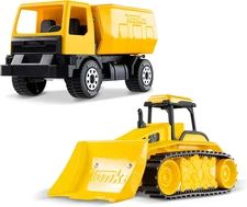 Tonka Steel Classics Giga Series Dump Truck & Bulldozer 2-Pack Toy Truck Playset